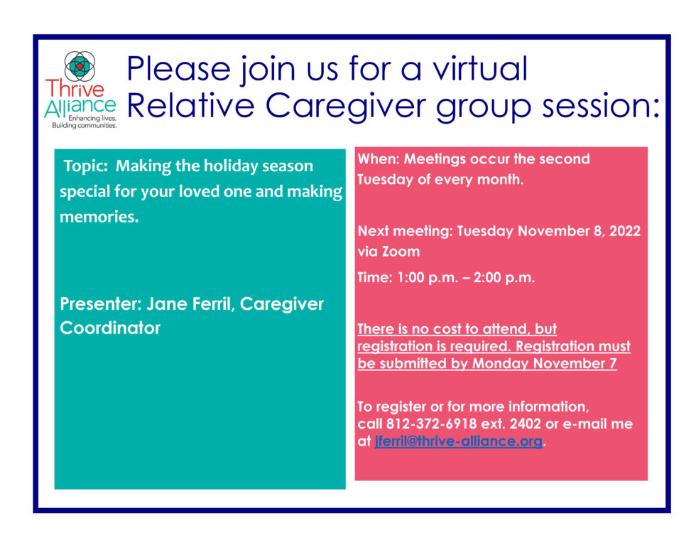 Caregiving Session Being Offered - Thrive Alliance